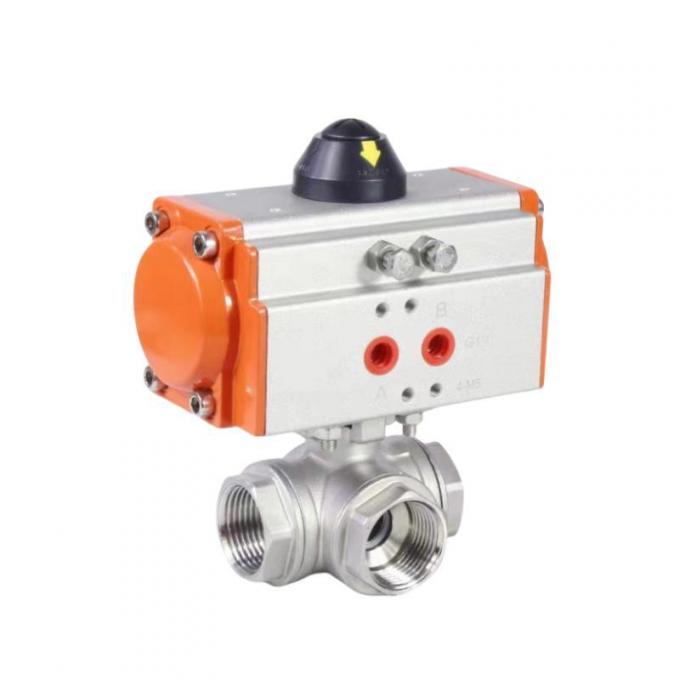 3/4′′ Thread Ends Pneumatic Three-Way Ball Valve