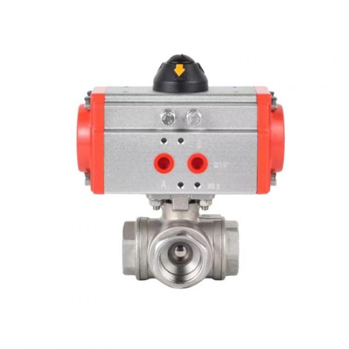 3/4′′ Thread Ends Pneumatic Three-Way Ball Valve