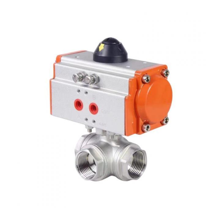 3/4′′ Thread Ends Pneumatic Three-Way Ball Valve